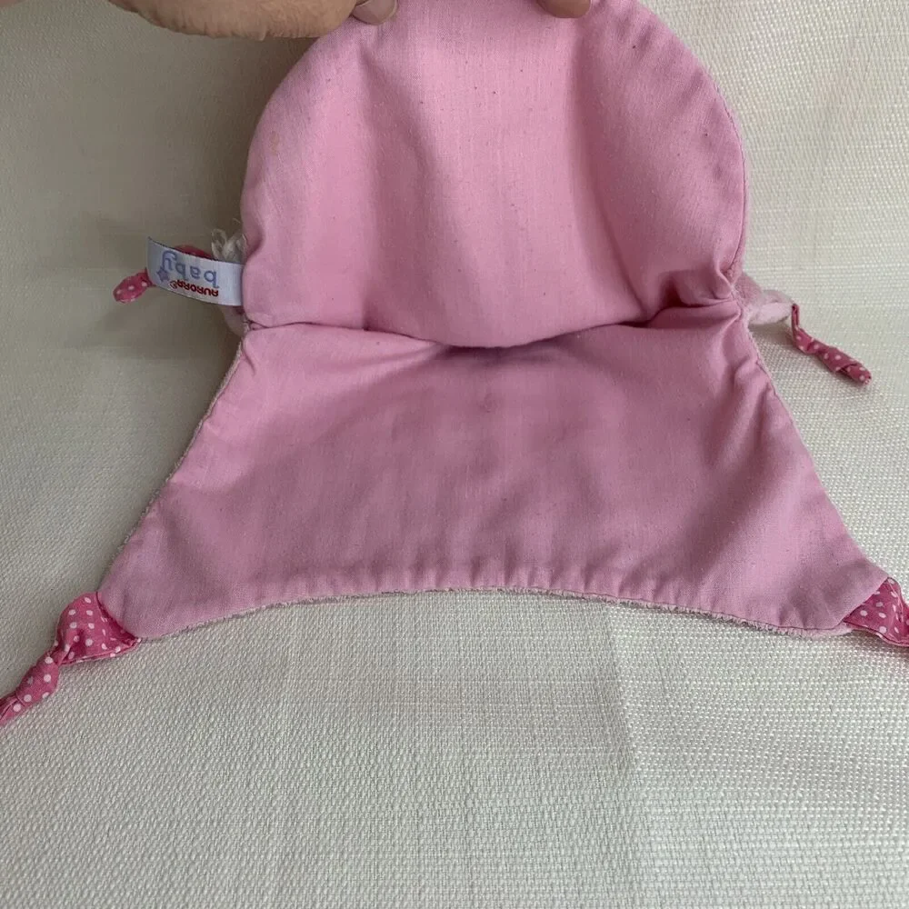 AURORA Baby Girl Pink Bear Star Lovey Security‎ Blanket Soother Puppet Knot Tie